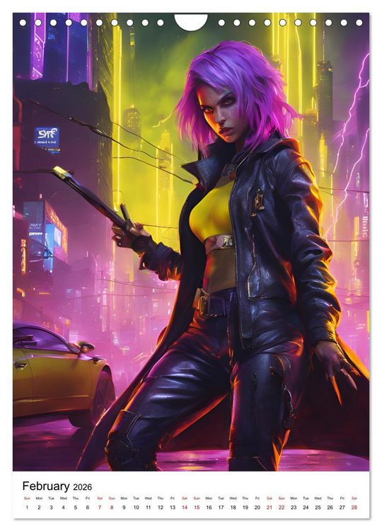 Produktbild: The Witches of Cyberpunk City (Wall Calendar 2026 DIN A4 portrait), CALVENDO 12 Month Wall Calendar