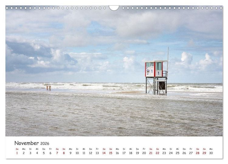 Produktbild: Nordsee, Meer, Strand und Wind (Wandkalender 2026 DIN A3 quer), CALVENDO Monatskalender