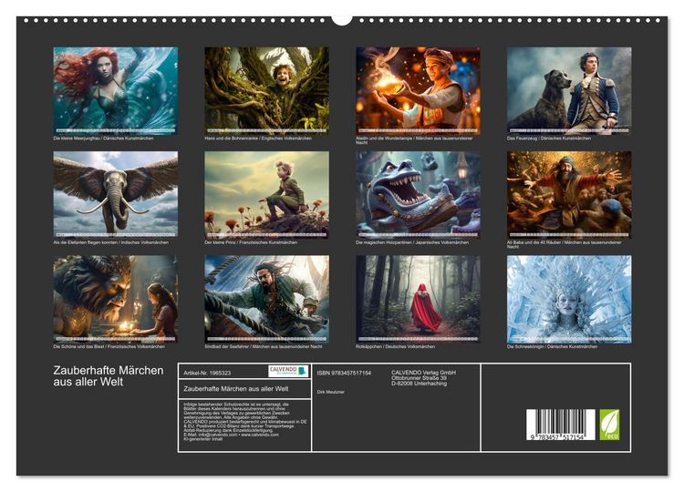 Produktbild: Zauberhafte M&auml;rchen aus aller Welt (hochwertiger Premium Wandkalender 2026 DIN A2 quer), Kunstdruck in Hochglanz