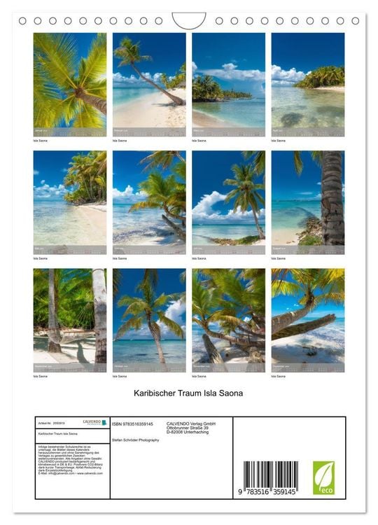 Produktbild: Karibischer Traum Isla Saona (Wandkalender 2026 DIN A4 hoch), CALVENDO Monatskalender