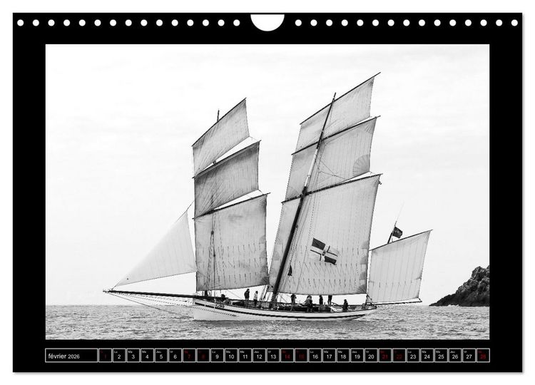 Produktbild: Voiles anciennes (Calendrier mural 2026 DIN A4 vertical), CALVENDO calendrier mensuel