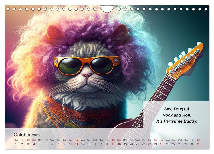 Produktbild: The humoristic cat guide (Wall Calendar 2026 DIN A4 landscape), CALVENDO 12 Month Wall Calendar