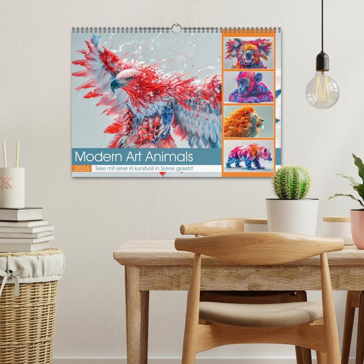 Produktbild: Modern Art Animals (Wandkalender 2026 DIN A3 quer), CALVENDO Monatskalender