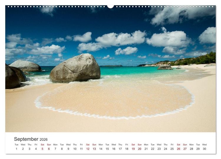 Produktbild: Caribbean beaches and the shades of blue (High Quality Premium Wall Calendar 2026 DIN A2 landscape),CALVENDO 12 Month Wall Calendar