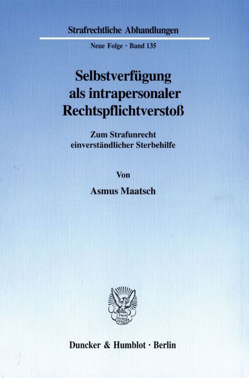 Produktbild: Selbstverf&uuml;gung als intrapersonaler Rechtspflichtversto&szlig;.