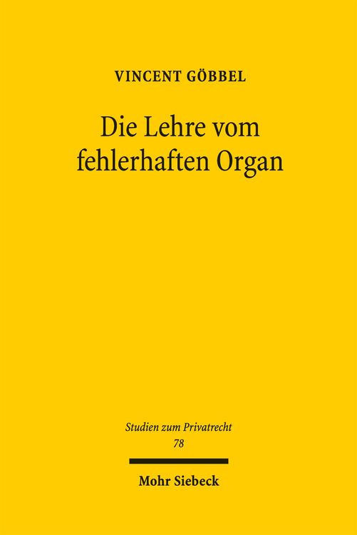 Produktbild: Die Lehre vom fehlerhaften Organ