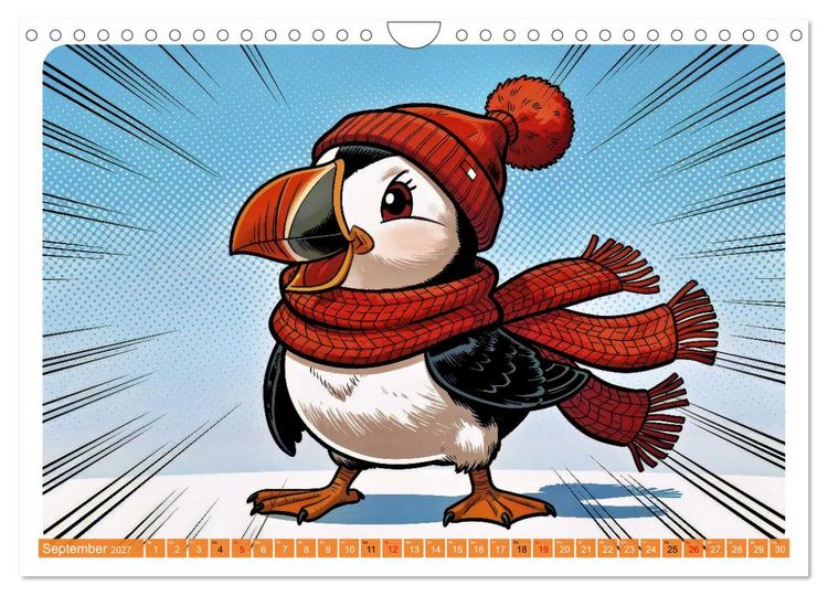 Produktbild: Papageientaucher - Comic (Wandkalender 2027 DIN A4 quer), CALVENDO Monatskalender