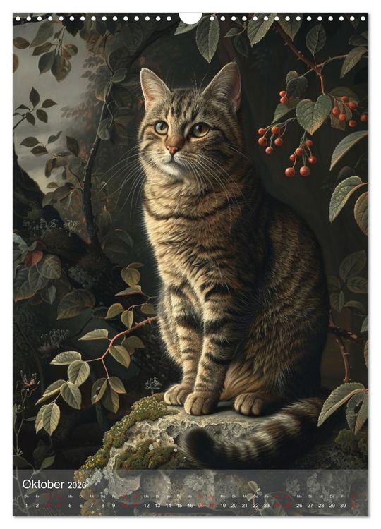 Produktbild: Katzen Kunstillustrationen (Wandkalender 2026 DIN A3 hoch), CALVENDO Monatskalender