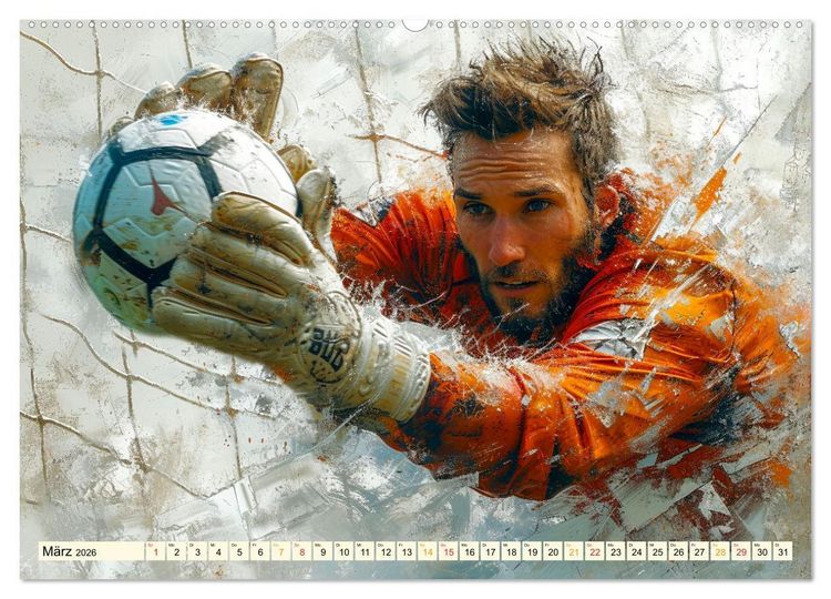 Produktbild: Fu&szlig;ball Torwart (hochwertiger Premium Wandkalender 2026 DIN A2 quer), Kunstdruck in Hochglanz