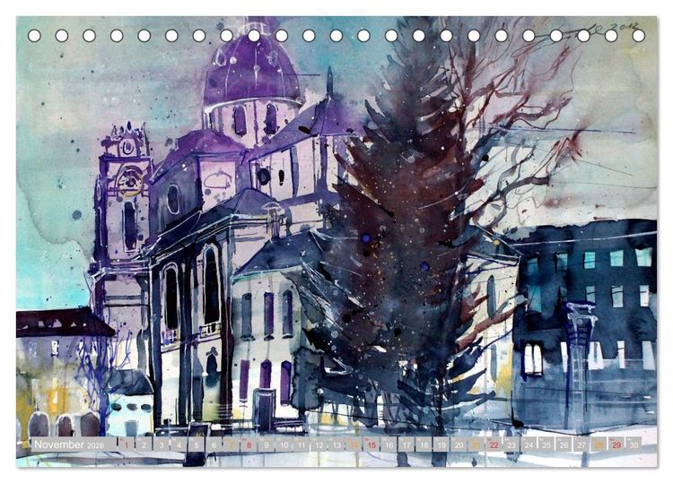 Produktbild: Aquarelle aus der Mozartstadt Salzburg (Tischkalender 2026 DIN A5 quer), CALVENDO Monatskalender