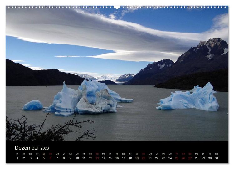 Produktbild: Im Nationalpark Torres del Paine (Chile) (hochwertiger Premium Wandkalender 2026 DIN A2 quer), Kunstdruck in Hochglanz
