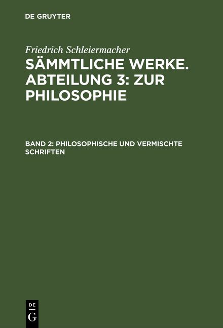 Produktbild: Philosophische und vermischte Schriften