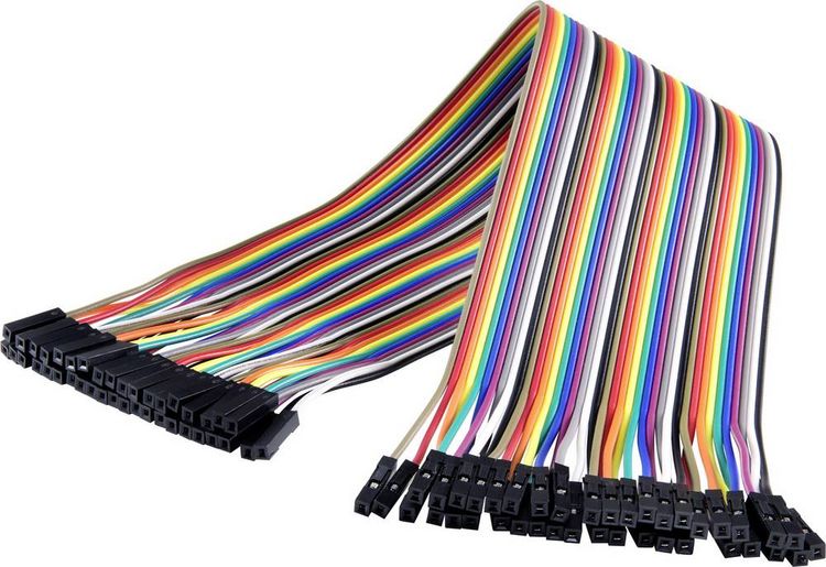 Produktbild: Renkforce JKFF403 Jumper-Kabel Arduino, Banana Pi, Raspberry Pi&reg; [40x Drahtbr&uuml;cken-Buchse - 40x Drahtbr&uuml;cken-Buchse] 30.00 cm Bunt