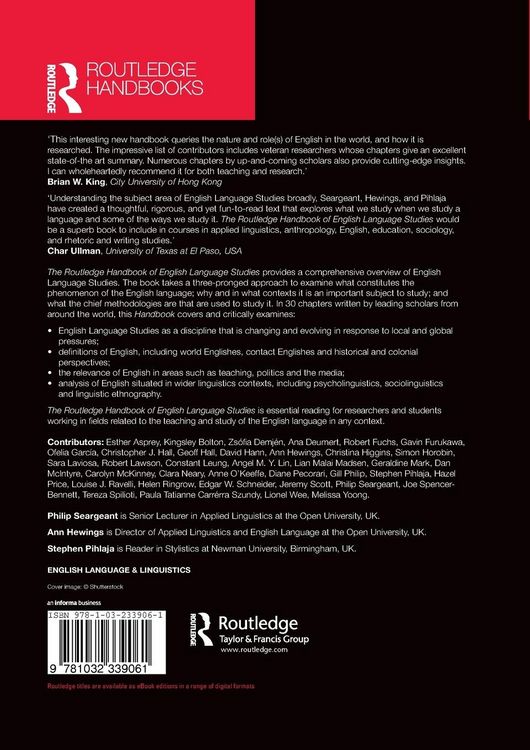 Produktbild: The Routledge Handbook of English Language Studies