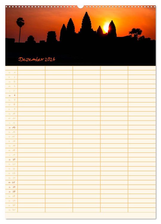 Produktbild: EXOTISCHES S&Uuml;DOSTASIEN - Familienplaner 2026 (Wandkalender 2026 DIN A2 hoch), CALVENDO Monatskalender