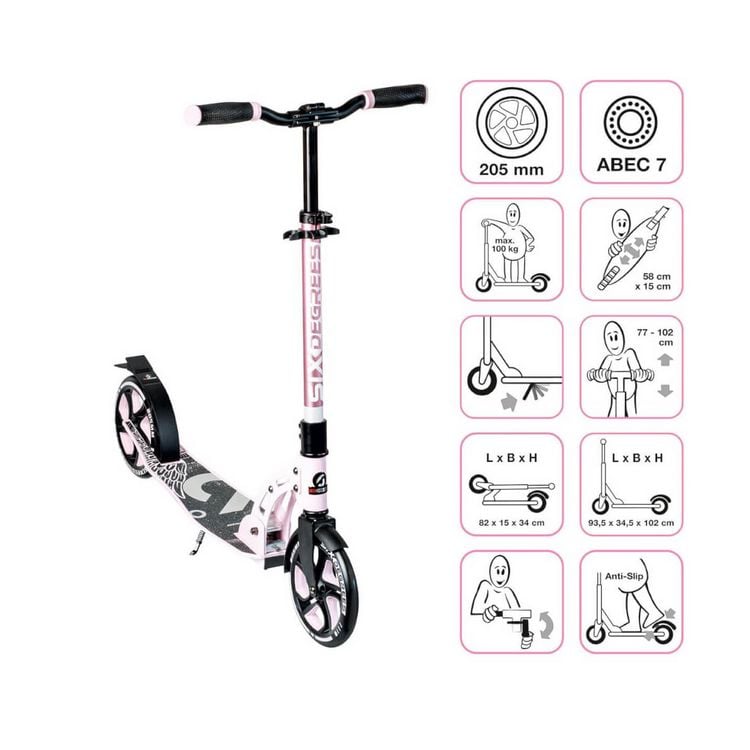 Produktbild: SIX DEGREES Alu Scooter 205 pastellrosa