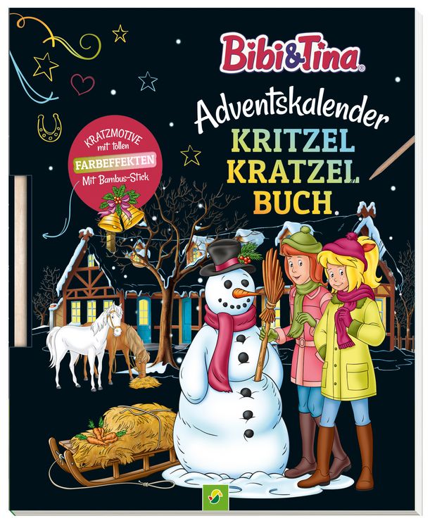 Produktbild: Bibi & Tina Adventskalender Kritzel-Kratzel Buch