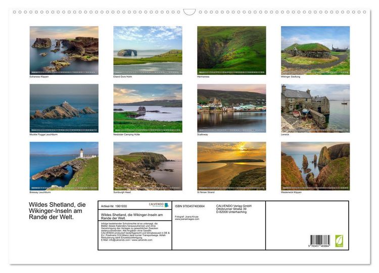 Produktbild: Wildes Shetland, die Wikinger-Inseln am Rande der Welt. (Wandkalender 2026 DIN A2 quer), CALVENDO Monatskalender