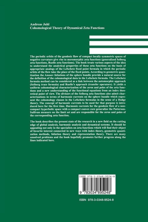 Produktbild: Cohomological Theory of Dynamical Zeta Functions