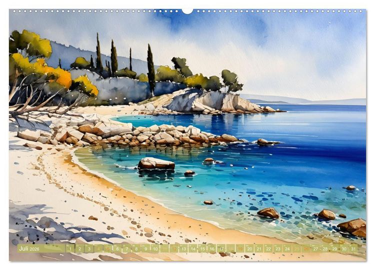 Produktbild: Urlaubsparadies Kroatien (hochwertiger Premium Wandkalender 2026 DIN A2 quer), Kunstdruck in Hochglanz