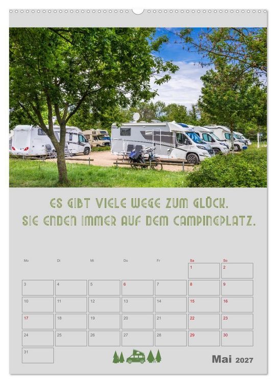 Produktbild: Camping - Hotel kann jeder! (Wandkalender 2027 DIN A2 hoch), CALVENDO Monatskalender