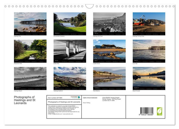 Produktbild: Photographs of Hastings and St Leonards (Wall Calendar 2026 DIN A3 landscape), CALVENDO 12 Month Wall Calendar