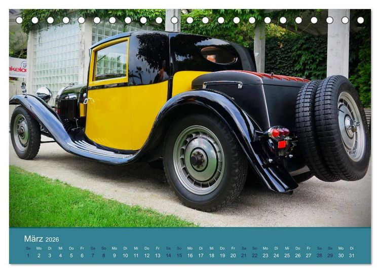 Produktbild: Bugatti - fahrende Kunstwerke (Tischkalender 2026 DIN A5 quer), CALVENDO Monatskalender