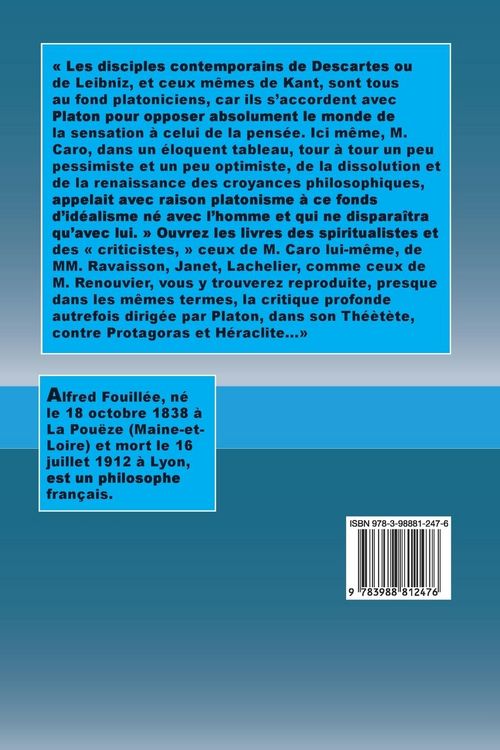 Produktbild: La Sensation et la Pens&eacute;e selon le sensualisme et le platonisme contemporains