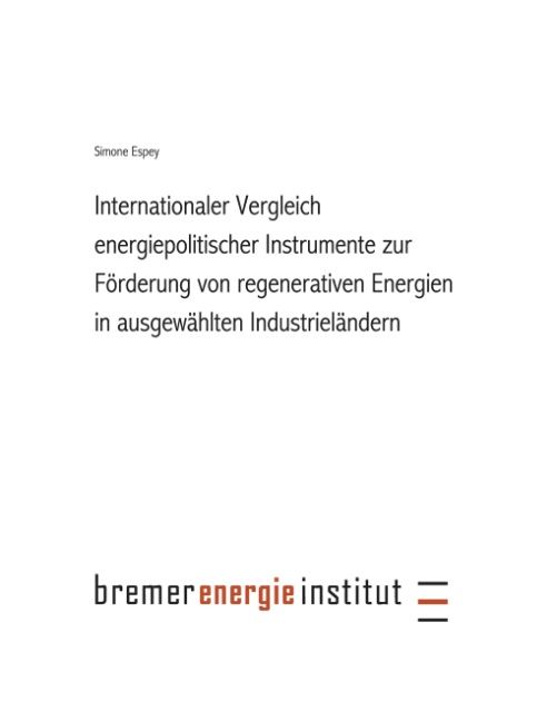 Produktbild: Internationaler Vergleich energiepolitischer Instrumente
