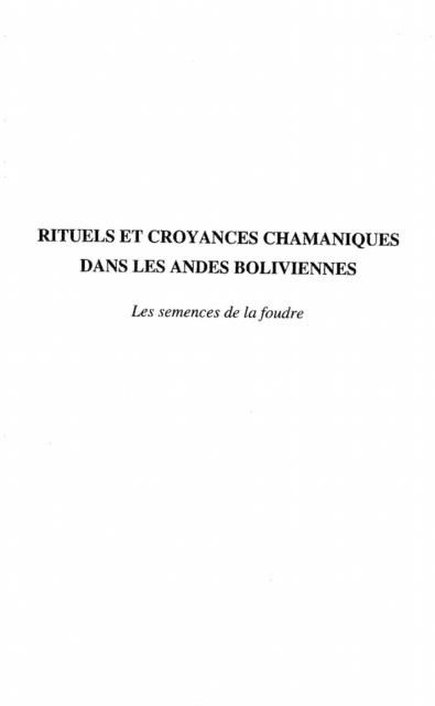 Produktbild: Rituels Et Croyances Chamaniques Dans Les Andes Boliviennes