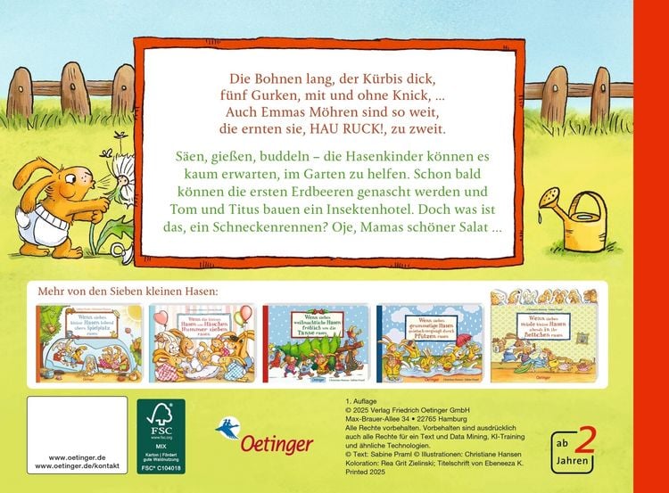 Produktbild: Wenn sieben kleine Gartenhasen zu K&auml;fern und Radieschen rasen