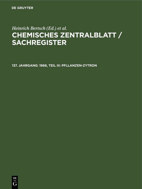 Produktbild: 1966, Teil III: Pfllanzen-Zytron