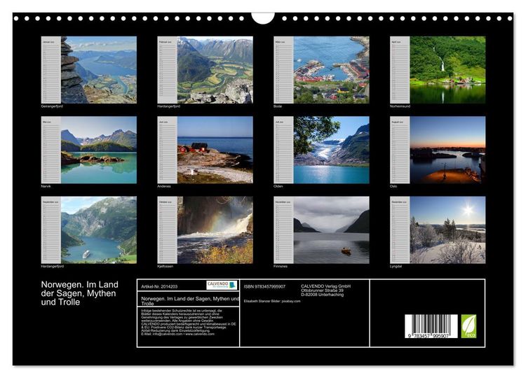 Produktbild: Norwegen. Im Land der Sagen, Mythen und Trolle (Wandkalender 2026 DIN A3 quer), CALVENDO Monatskalender