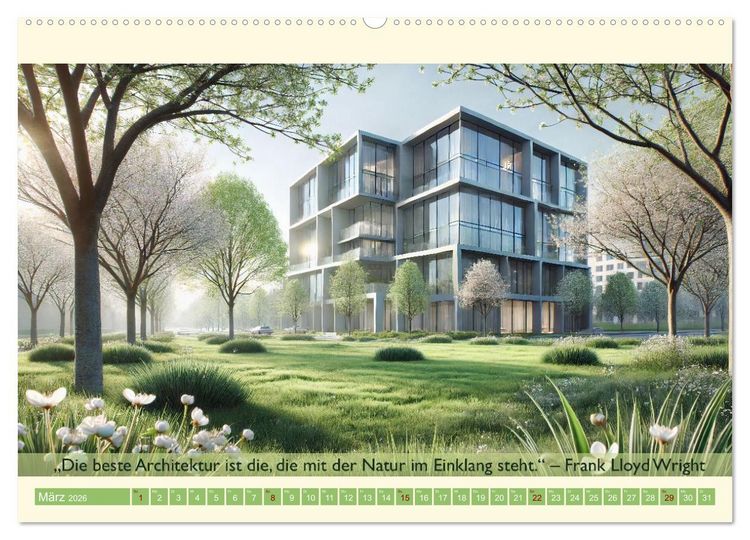 Produktbild: Architektur und Natur im Rhythmus der Jahreszeiten (Wandkalender 2026 DIN A2 quer), CALVENDO Monatskalender