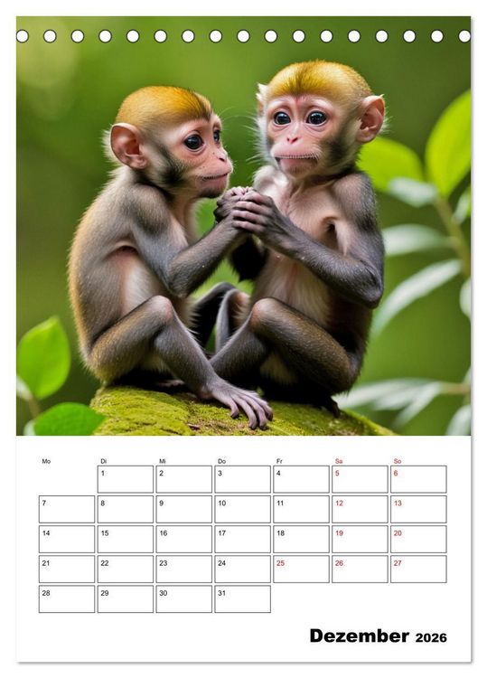 Produktbild: Mit Tieren hinein in das neue Jahr (Tischkalender 2026 DIN A5 hoch), CALVENDO Monatskalender