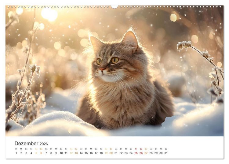 Produktbild: Katzen - sanfte Sch&ouml;nheiten (hochwertiger Premium Wandkalender 2026 DIN A2 quer), Kunstdruck in Hochglanz