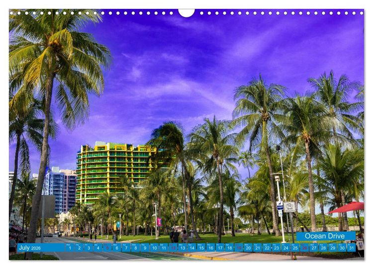 Produktbild: Colorful Miami (Wall Calendar 2026 DIN A3 landscape), CALVENDO 12 Month Wall Calendar