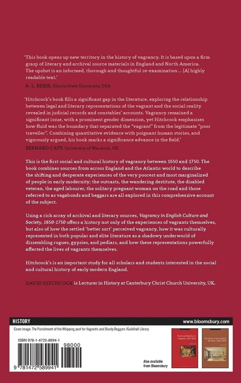 Produktbild: Vagrancy in English Culture and Society, 1650-1750
