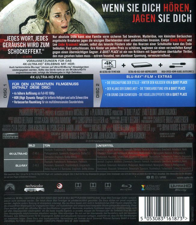 Produktbild: A Quiet Place (4K Ulta HD) (+ Blu-ray 2D)