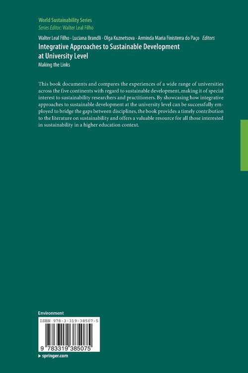 Produktbild: Integrative Approaches to Sustainable Development at University Level