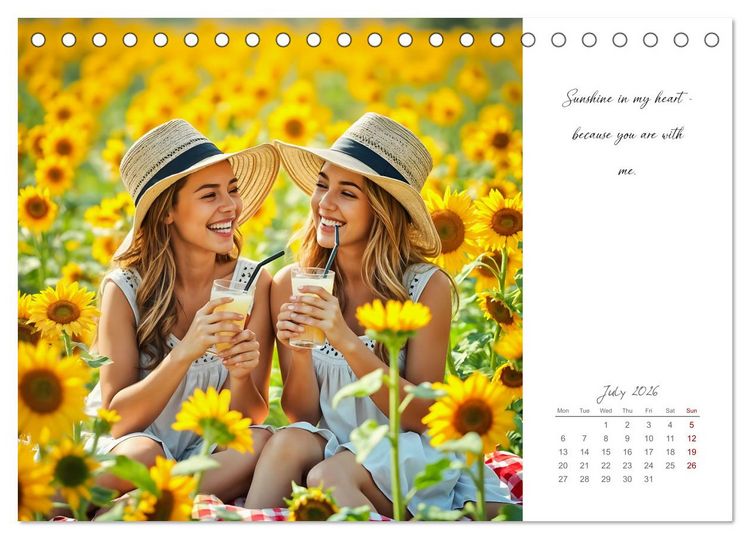 Produktbild: Shining brighter together - My heart, my sister, my home (Desk Calendar 2026 DIN A5 landscape), CALVENDO 12 Month DeskCalendar