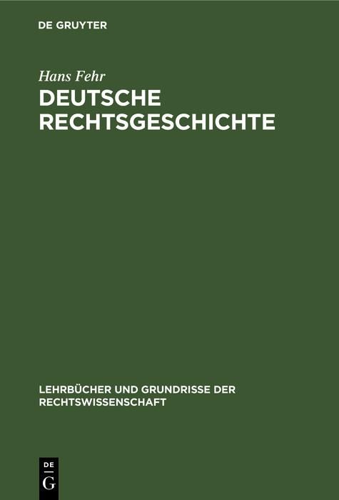 Produktbild: Deutsche Rechtsgeschichte