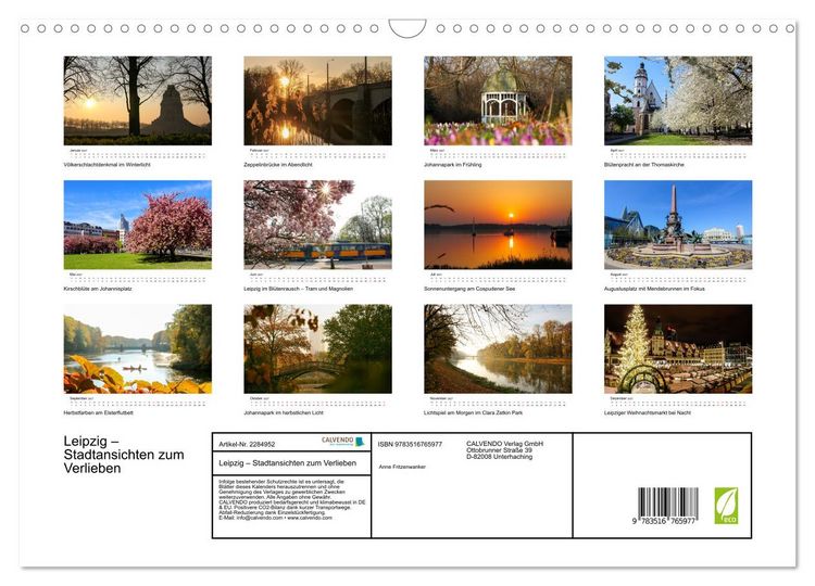 Produktbild: Leipzig &ndash; Stadtansichten zum Verlieben (Wandkalender 2027 DIN A3 quer), CALVENDO Monatskalender