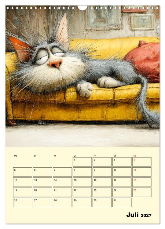 Produktbild: Schr&auml;ge Charaktere. Eigenwillige Katzen-Cartoons (Wandkalender 2027 DIN A3 hoch), CALVENDO Monatskalender
