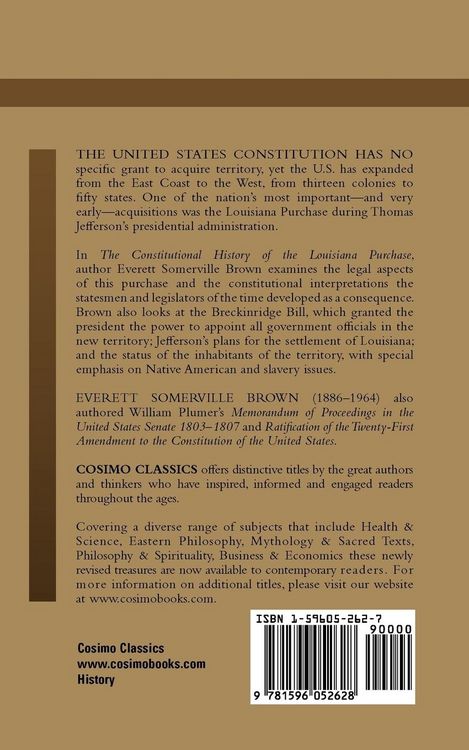 Produktbild: The Constitutional History of the Louisiana Purchase