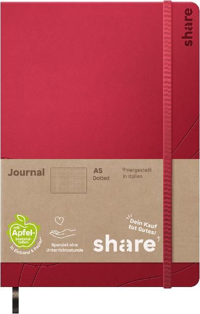 Produktbild: share Notizbuch A5 punktkariert rot
