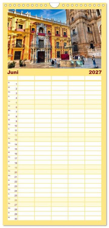 Produktbild: Familienplaner 2027 - Malaga Highlights der Stadt an der Costa del Sol mit 5 Spalten (Wandkalender, 21 x 45 cm) CALVENDO