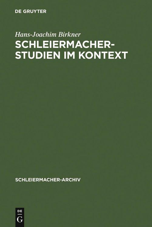 Produktbild: Schleiermacher-Studien im Kontext