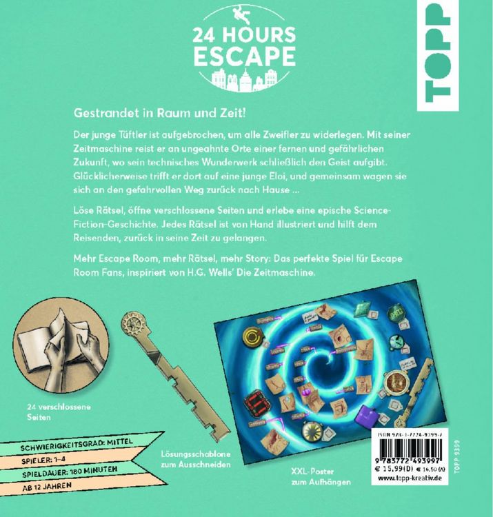 Produktbild: 24 HOURS ESCAPE &ndash; Das Escape Room Spiel: H.G. Wells' Die Zeitmaschine und eine ungewisse Zukunft
