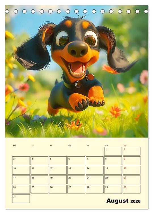 Produktbild: Entz&uuml;ckende Hunde. Liebliche Cartoons zum Schmunzeln (Tischkalender 2026 DIN A5 hoch), CALVENDO Monatskalender